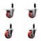 Service Caster 3.5'' SS Red Poly Swivel 1-1/8'' Expanding Stem Caster Set 2 Total Lock Brakes, 4PK SCC-SSEXTTL20S3514-PPUB-RED-2-S2-118 - alternate 1